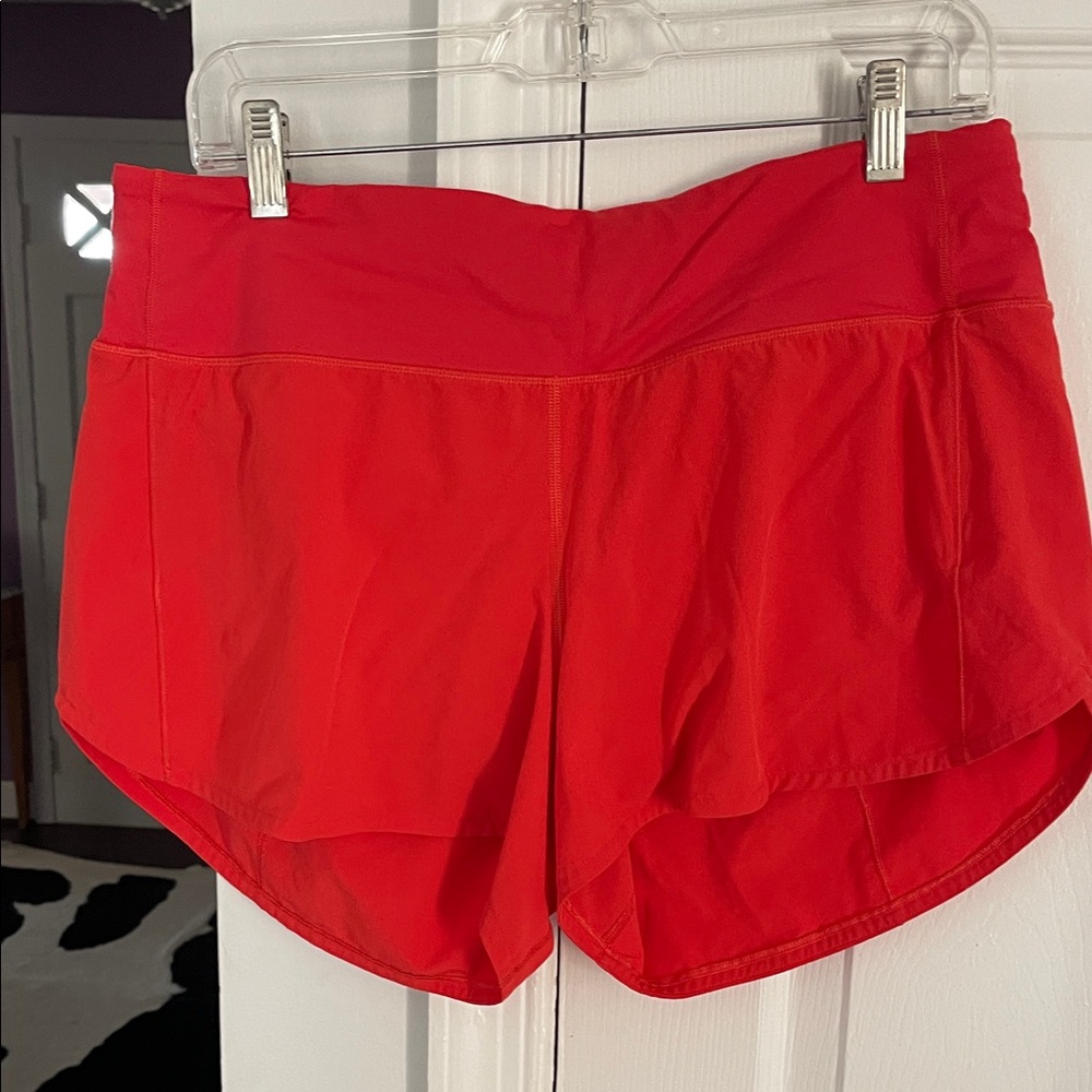 Women's Lulu lemon  Red speed up Athletic Shorts